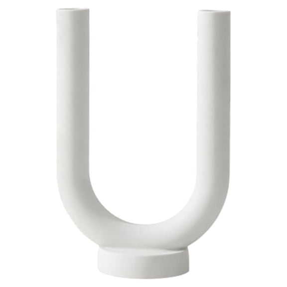 Topbathy Ceramic Tealight Holder Minimalist Style D White Candle Stick Decor For Tabletop