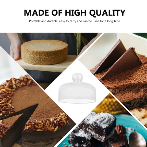 Topbathy Clear Glass Cake Dome Round Handle Practical for Cake Storage
