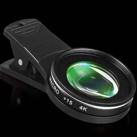 Topbathy Universal Clip on Macro Lens for Phone Black Optical Glass Minimizes Ghosting for Photography 1Pcs