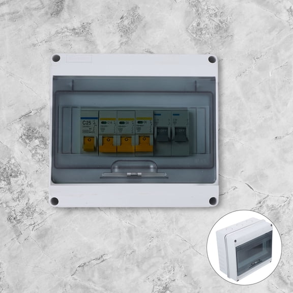 Topbathy White Breaker Box with Transparent Window Splashproof IP65 Electrical Panel Box Cover for Distribution