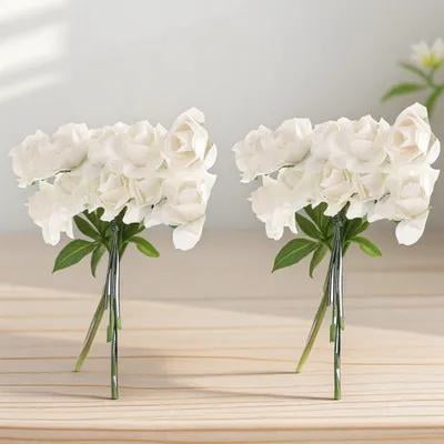 Topbathy floral decoration Small Paper Flowers for Stylish Decor White 144Pcs