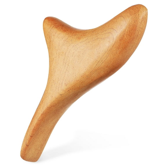 Topbathy Thai Wood Massager Muscle Scraping Tool Yellow Wooden Guasha Board for Neck Back Foot Spa