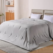 Topblan Oversized King Comforter 120"x120", Lightweight and Breathable Bedding Comforter Duvet Insert for All Seasons, Gray