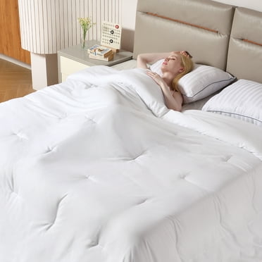 Topblan Oversized King Comforter 120"x120", Lightweight and Breathable Bedding Comforter Duvet Insert for All Seasons, White