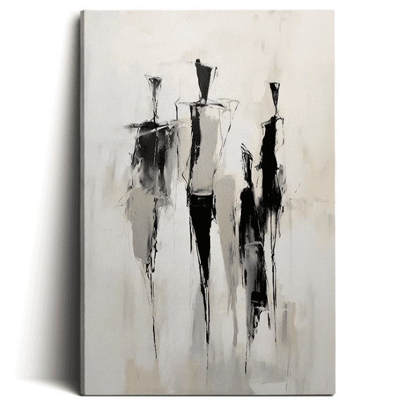 Topbout Art Abstract Family Figures Modern Canvas Wall Art Gallery Wrapped for Living Room 12x 8 inch