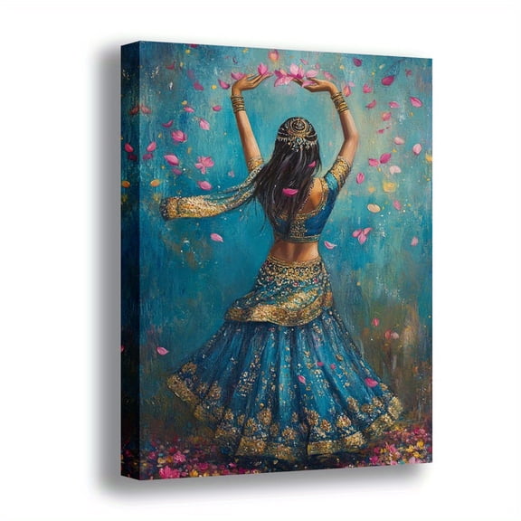 Topbout Art Blue Indian Dance Figure Canvas Wall Art - Affordable Stylish Home Decor