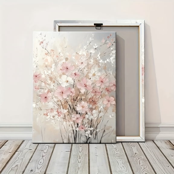 Topbout Art Blush Pink Floral Abstract Canvas Wall Art - Affordable Stylish Home Decor