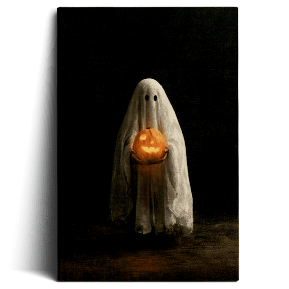 Topbout Art Country Chic Spooky Pumpkin Spirit Canvas Wall Art Entryway Hallway Gallery Wrapped 12*8 inch