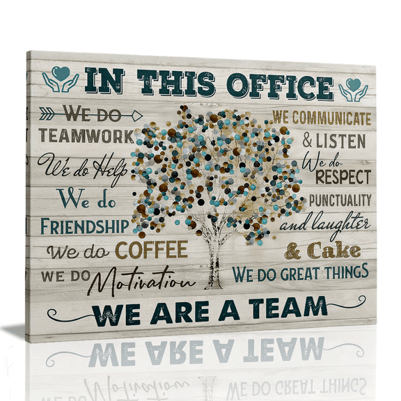 Topbout Art Inspirational Office Teamwork Modern Canvas Wall Art Gallery Wrapped for Meeting Room 12x 8 inch