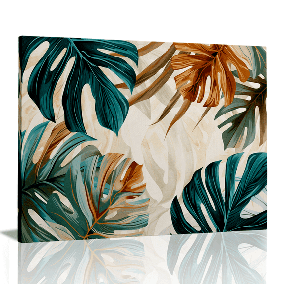 Leaf Tech Topbout Art Tropical Monstera Palm Leaf Modern Canvas Wall Art for ...