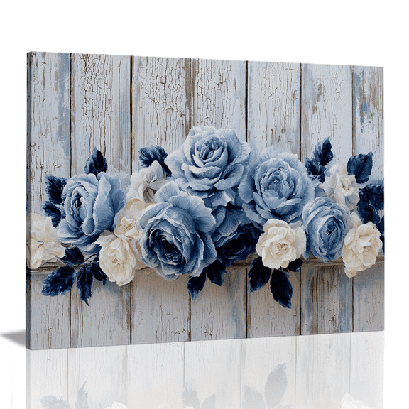 Topbout Art Vintage Rustic Shabby Chic Flowers Canvas Wall Art Entryway Hallway Gallery Wrapped 12*8 inch
