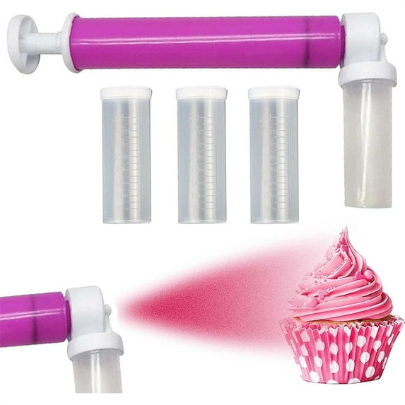 Topboutique 1 Kit Cake Glitter Sprayer Manual Airbrush for Decorating Cakes Airbrush Pump DIY Baking Coloring Spray Tools for Kitchen Cupcakes Cookies and Desserts (Purple)
