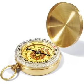 Topboutique 1 Pc Camping Survival Compass Pocket Compass Glow in The Dark Compass Waterproof Compass Portable Pocket Compass Navigation Compass for Map Reading Hiking Camping Outdoor,Copper
