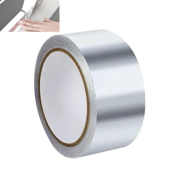 Topboutique 1 Pcs Aluminum Foil Tape Silver Oil Sealing Tape Self Adhesive Waterproof Sink Sticker Heavy Duty Duct Tape for Bathroom Kitchen Dryer Vent Heat Insulation Stove 16.4ft 1.89in
