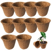Topboutique 10 Pcs Plantable Seed Starter Pots 3 inch Coco Coir Seed Starter Pots Biodegradable Seed Starter Pots Germination Nursery Seedling Pots Degradable Garden Pot for Flower Saplings
