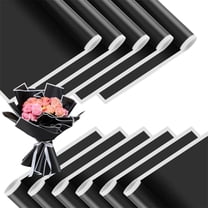 Topboutique 10 Sheet Bouquet Wrapping Papers Black White Flower Packaging Paper Waterproof Floral Paper DIY Florist Supplies for Birthday Christmas Valentine's Day Graduation