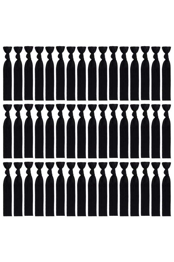 100 Pcs Hair Tie,Long Hair Elastic Fabric Hair Ties,Black Knot Knotted Ponytail Holders,No Dent Hair Bands,No Crease Hair Ties for Girl and Women