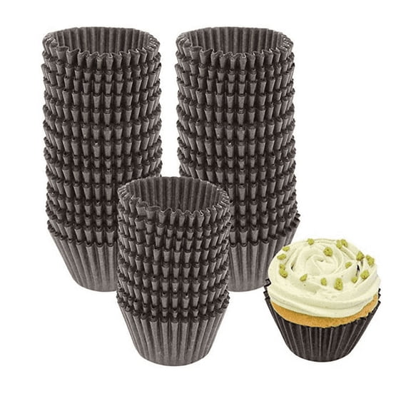 Topboutique 1000 Pieces Mini Paper Baking Cups Cupcake Liners Chocolate Paper Candy Cups Muffin Wrappers for Party Birthday Celebration,Christmas Party, Brown Paper Baking Cups for Cupcakes