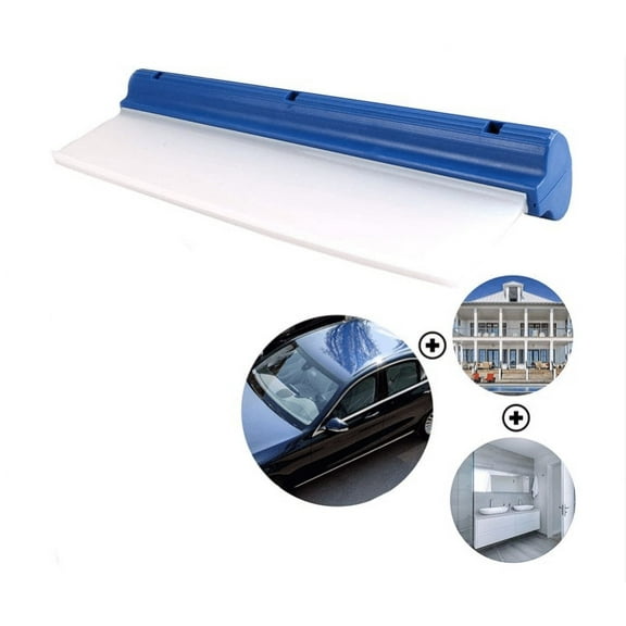 Topboutique 12 Inch Flexible Silicone Squeegee T-Bar Water Blade for Car or Home Glass Blue Handle
