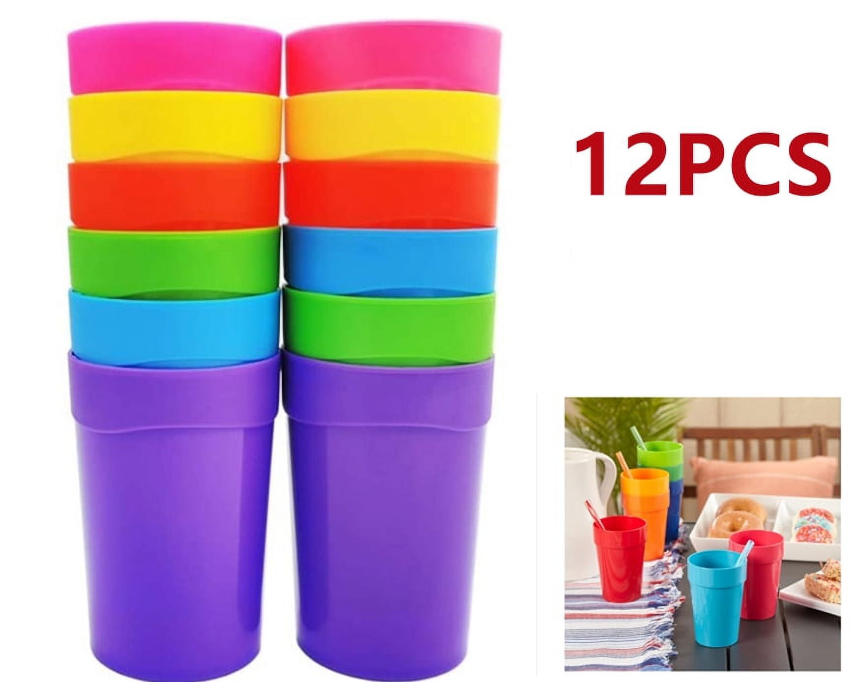 Small Plastic Drinking Cups for Kids, 12 Pcs, Toddler Cups, Kid Glass, Drinking  Glasses,Outdoor Cups,Reusable, Unbreakable, Colorful