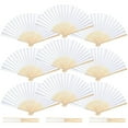 thumbnail image 1 of Topboutique 12 Pieces Handheld Paper Fans,Paper Folding Fans,Folding Hand Fans,White Bamboo Hand Folding Fan,DIY Handheld Blank Fans for Wedding Guests Bridal Shower Dancing Party Favor Decoration, 1 of 7