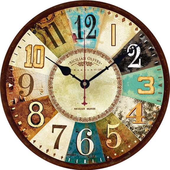 Topboutique 12" Quartz French Country Retro Indoor Wall Clock, Silent Mechanism