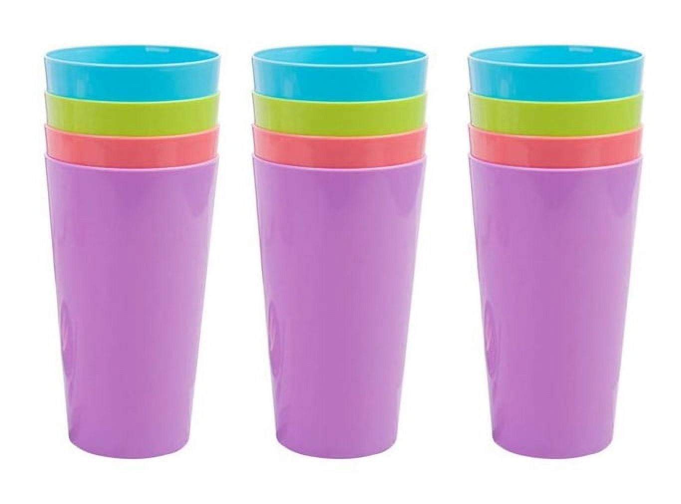 Topboutique 12Pcs Reusable Plastic Cups 400ml Small Plastic Drinking Cups  Tumblers Set for Children Kids, Kitchen, Outdoor Parties, Picnics, BBQ's,  Travels(Random Colors) 