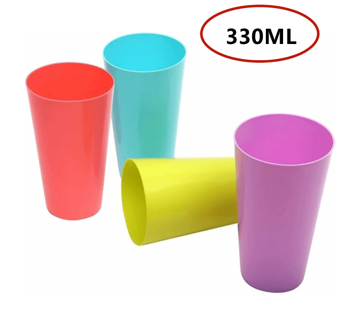 Topboutique 12pcs Plastic Stack Cups, Reusable Colorful Cups Tumblers Cups Set, Drinking Cups for Party Camping, Beach, Picnic & BBQ, Multi-Color