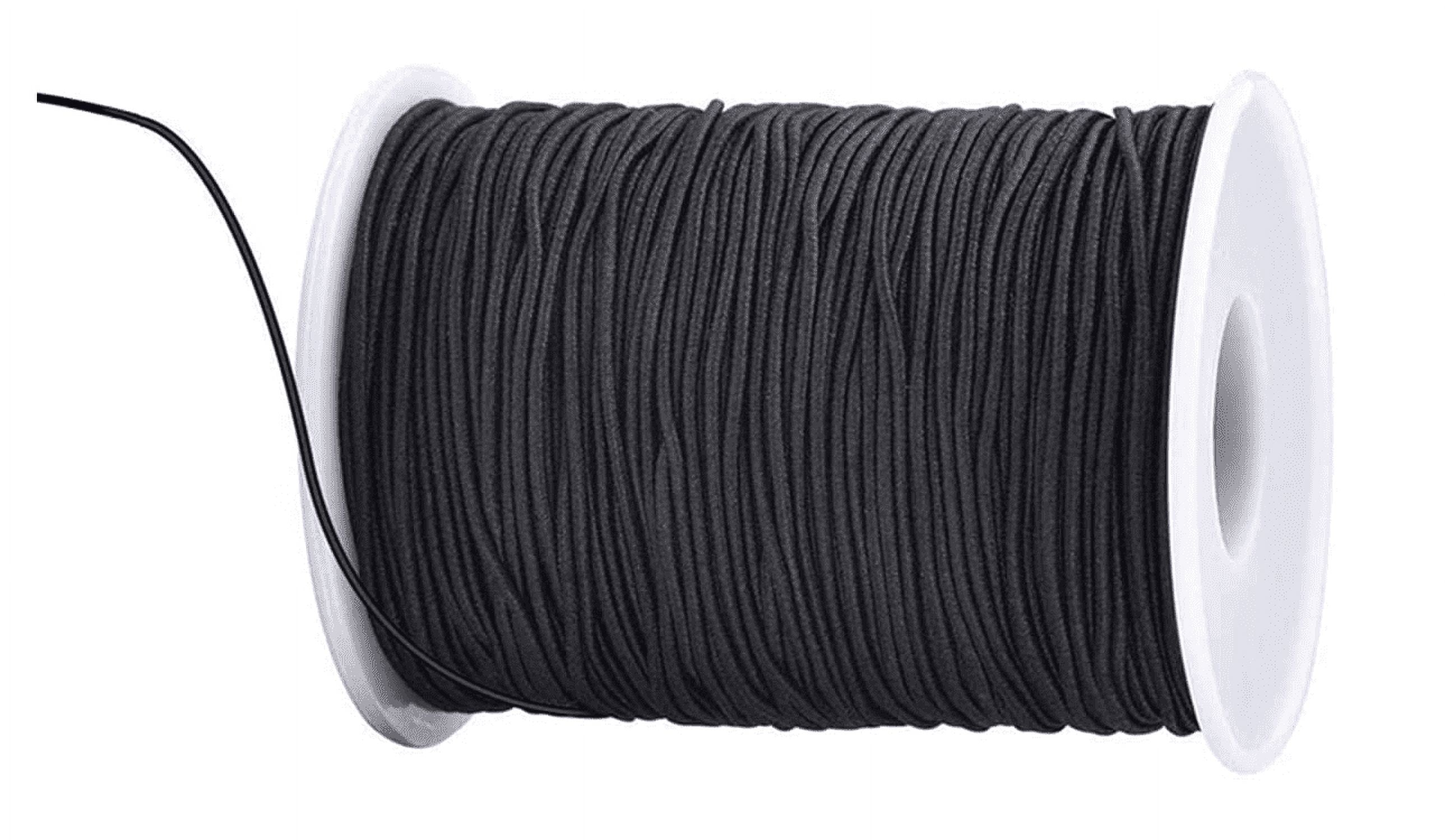 1MM Stretch-Tastic Cotton Elastic Cord, Black (100 Meters)