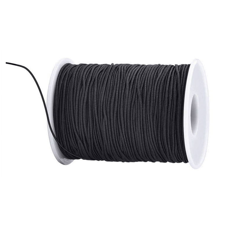 Topboutique 1mm Elastic Cord Stretchy String for Bracelets, Necklaces,  Jewelry Making, Beading, Masks; 109 Yards Black