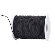 Topboutique 1mm Elastic Cord Stretchy String for Bracelets, Necklaces, Jewelry Making, Beading, Masks; 109 Yards Black