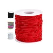 Topboutique 1mm Elastic Cord Stretchy String for Bracelets, Necklaces, Jewelry Making, Beading, Masks; 109 Yards Red,Christmas Decorations