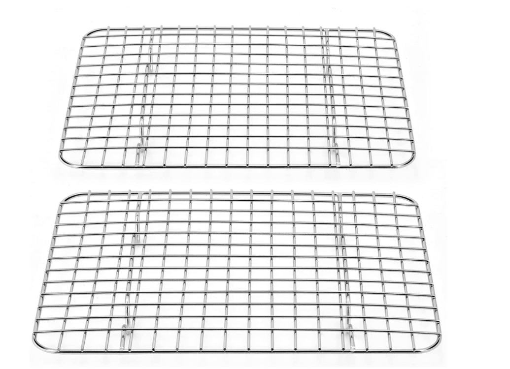 Topboutique 2 Pack Small Cooling Racks for Baking Stainless Steel Wire Oven Rack Fit Sheet Pan Cake Cookie Rack for Cooking Cooling Roasting Healthy Rustproof Dishwasher Safe 26 x 20 x1.5cm