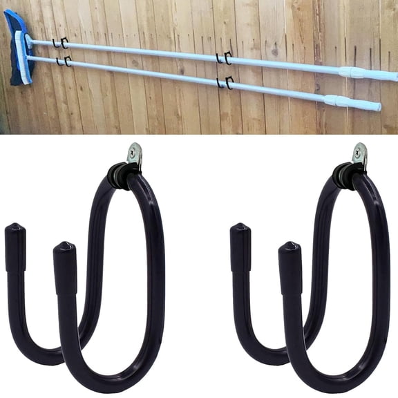 Topboutique 2 Pcs Flexible Adjustable Rack Pool Pole Hanger Keyboard Mouse Wall Mount Wall Holder Wall Rack Adjustable Hanger Holder Hook Skateboard Display Rack Storage Holder Hooks,Black