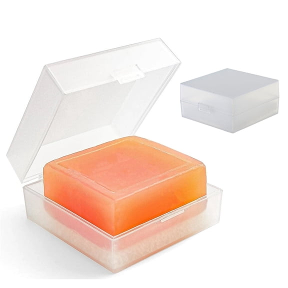Topboutique 2 Pcs Travel Soap Box Clear Bar Soap Container with Lid Square Soap Holder Travel Case Portable Soap Holder Soap Dish with Draining Pad for Bathroom Shower Home Outdoor Gym Fitness