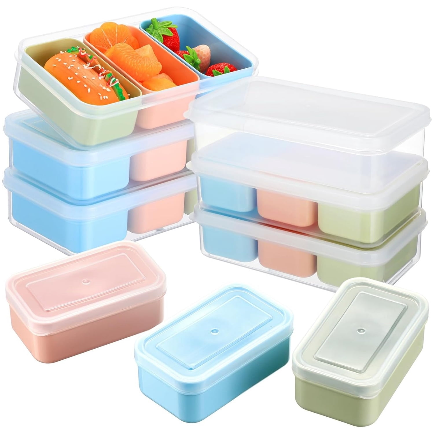 Topboutique 2 Set Snack Containers Food Storage Container with 3 ...