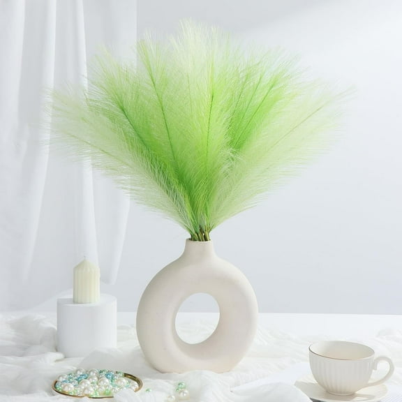 Topboutique 20 Pcs Faux Grass,17'' Fluffy Fake Grass Decor Artificial Christmas Tree Picks Xmas Tree Topper for Vase Filler DIY Crafts Holiday Home Decor,Green