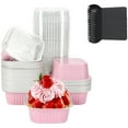 thumbnail image 1 of Topboutique 30 Pcs Mini Cake Pans With Lids,Aluminum Foil Brownie Baking Cups with Spoons,Square Ramekins Cupcake Cups,Disposable Muffin Tins,Dessert Cups for Christmas Birthday Party Picnics,Pink, 1 of 8