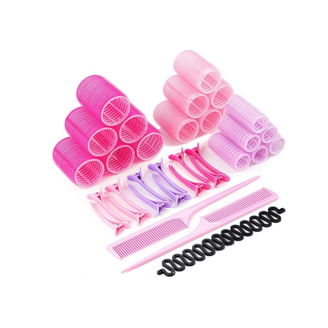 Topboutique 33 Pieces Hair Rollers Set – 18 Self Grip Hair Curlers,12 ...