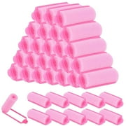 Topboutique 36 Pieces Foam Sponge Hair Rollers Flexible Sleeping Curlers Soft Hairdressing Curlers, 20 mm Mini Foam Hair Styling Curlers for Adults and Kids (Pink)
