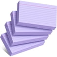 thumbnail image 1 of Topboutique 4 Packs Index Cards,200 Sheets Flash Cards,3 x 5 inches Heavy Note Cards,Ruled Flash Cards,Ruled Index Cards for Office/Home,Purple,50 Sheets Per Pack, 1 of 7
