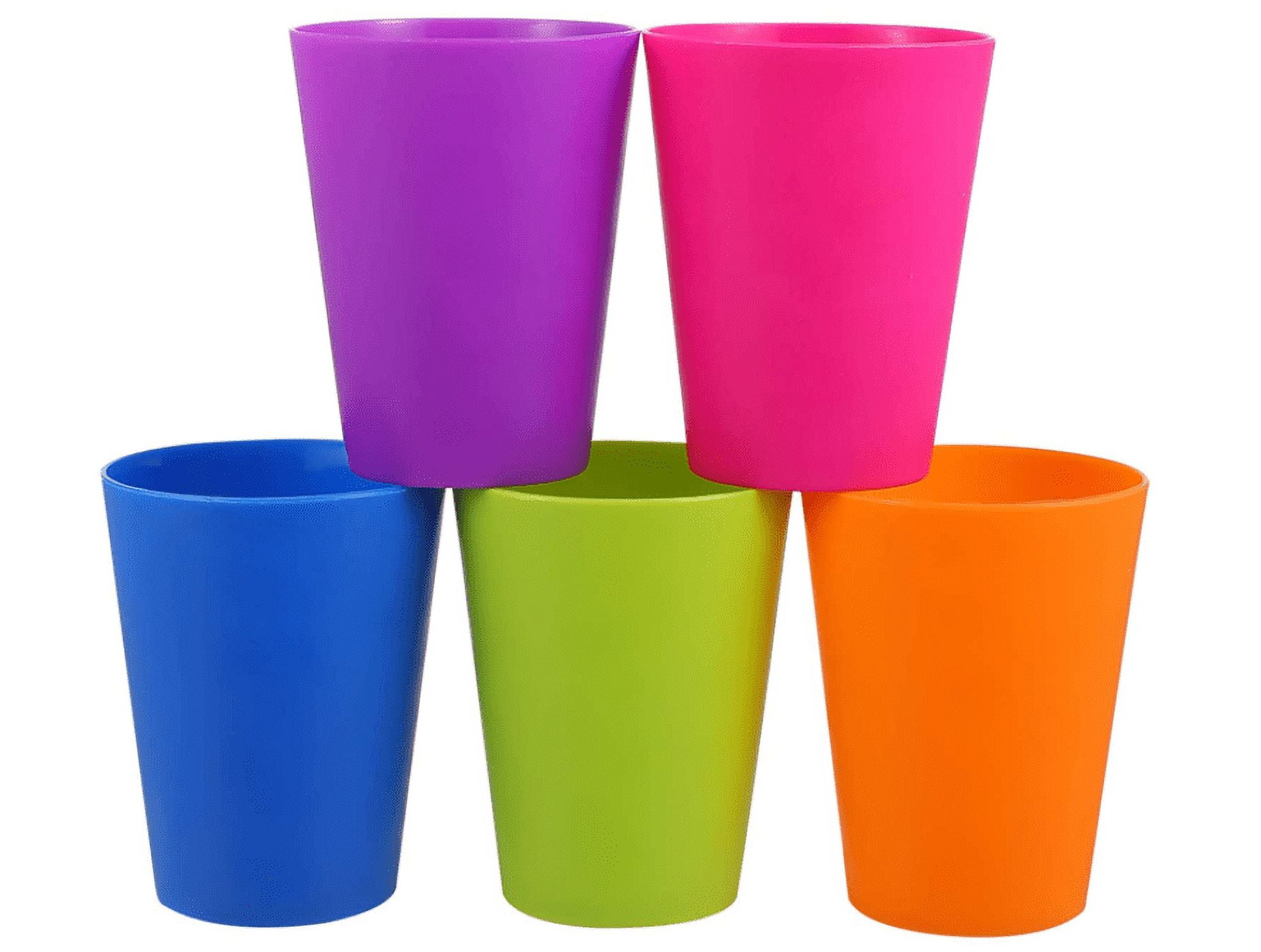 Lot of 5 Colorful PLASTIC BPA Free Drink Cups Kids Short Tumblers