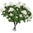 thumbnail image 1 of Topboutique 5 Pcs Artificial Azalea Flowers Fake Silk Flowers Decorative Rhododendron Fake Plants UV Resistant Outdoor Plants Faux Flower for Wedding Party Garden Porch Table Centerpieces, White, 1 of 6