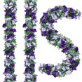 thumbnail image 1 of Topboutique 5 Pcs Fake Rose Vine Flowers Plants,Artificial Flower Garland Hanging Rose Ivy,Fake Rose Hanging Flowers for Wedding Birthday Party Arch Garden Floral Garlands Decor,Purple,40ft(total), 1 of 9