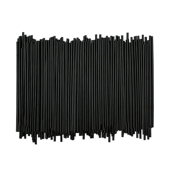 Topboutique 500PCS Black Plastic Straws Drinking Coffee Stirrers for Wedding Coffee Sip Stir Sticks for Cocktail Tea Chocolate Hot Water Cold Drinks Cups Travel Mugs Crafts Home Bars, 5 Inch