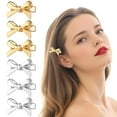 thumbnail image 1 of Topboutique 6 Pcs Bang Side Bow Hair Clips Metal Broken Hair Clips Mini Hair Bows Hairpins Small Tiny Bows Barrette Cute Simple Bowknot Hairpins Fashion Party Hair for Women Girls,Gold+Silver, 1 of 8