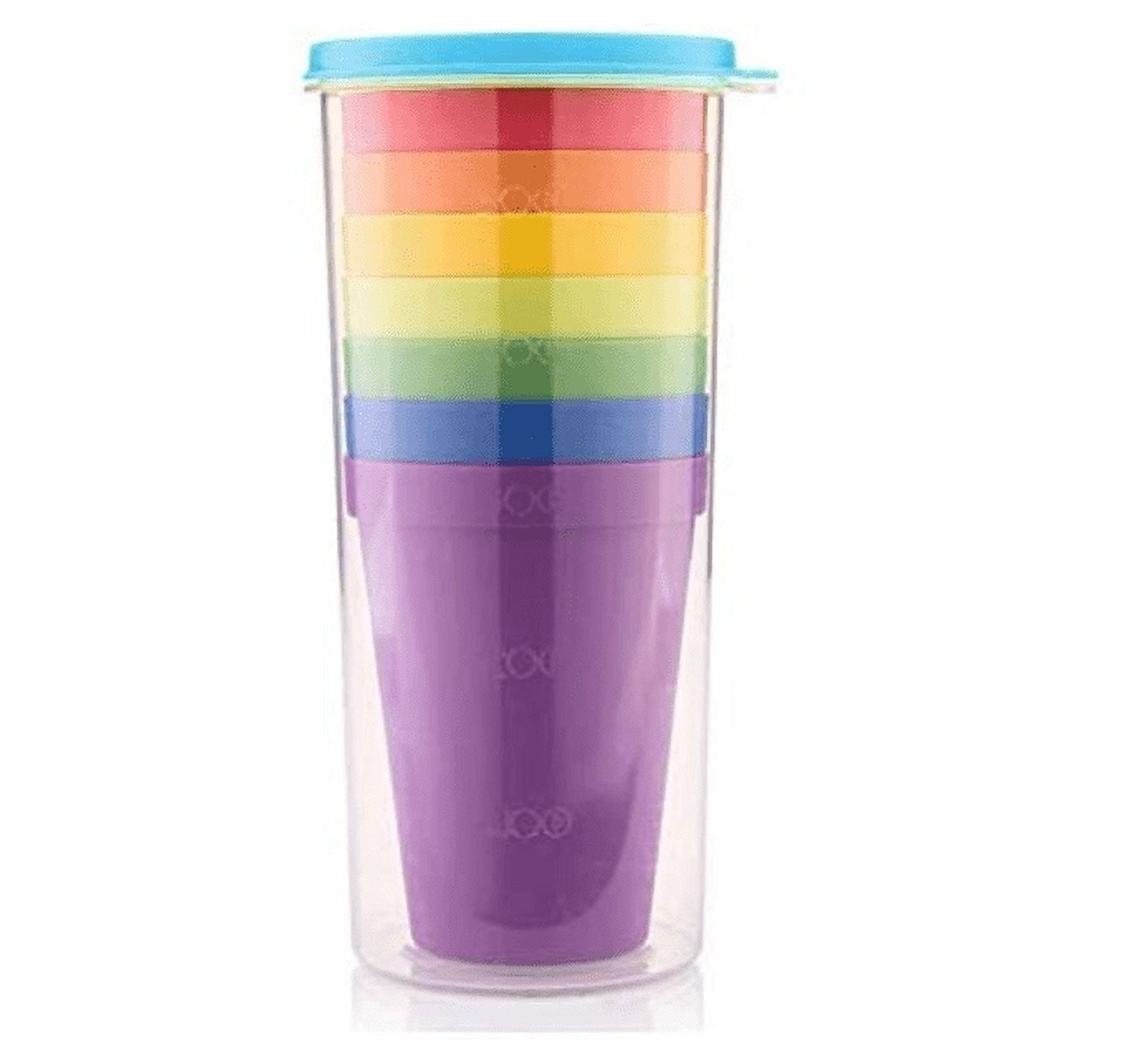 8pcs Reusable Rainbow Plastic Cup Set - Perfect Water Cups for