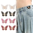 thumbnail image 1 of Topboutique 8 Set Pant Waist Tightener Butterfly Waist Cinching Button Detachable Waistband Buttons Adjustable Waist Buckle Extender Set Pants Clips Pants Tighteners No Sewing for Jeans,Pants,Skirts, 1 of 8