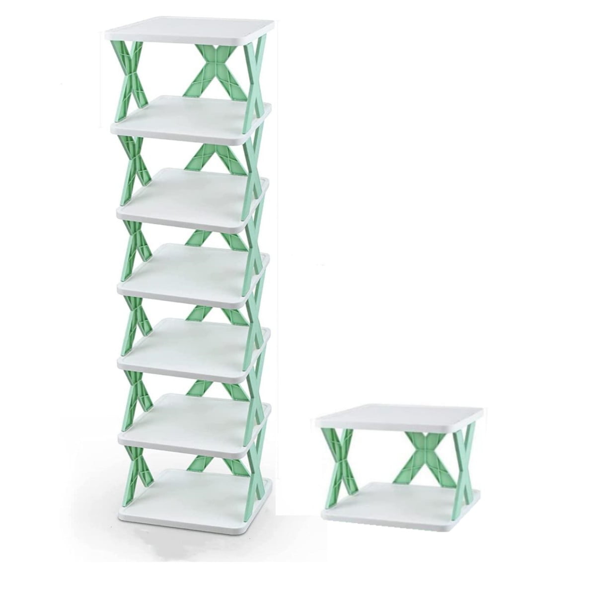 5-Tier Foldable Tall Shoe Rack Plastic Saving Shoe Shelf for