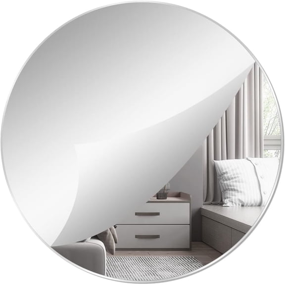 Topboutique Acrylic Round Mirror,Decorative Mirror Wall Stickers for Wedding Table Centerpiece,8 inch Makeup Mirror for Home Wall Decor,Self-Adhesive Circle Mirror,10 Pcs,Silver